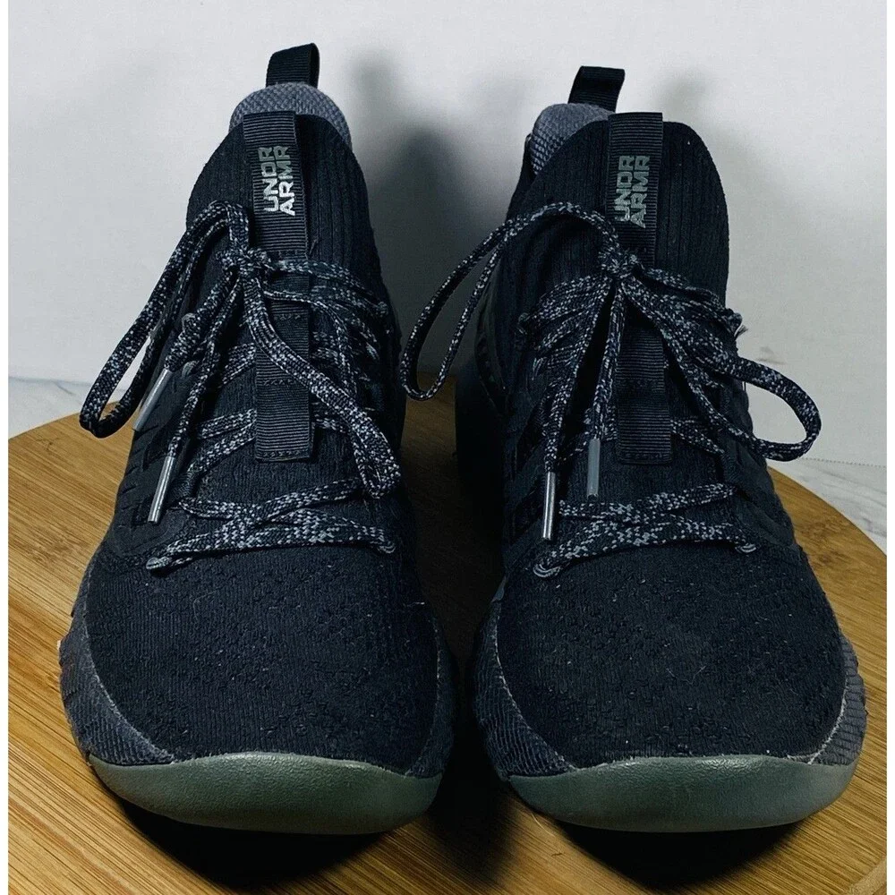 Under Armour Project Rock 3 HOVR Men's Size 9 Black Grey Shoes 3023004-001